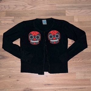 Too Fast Sugar Skull Cardigan Size L